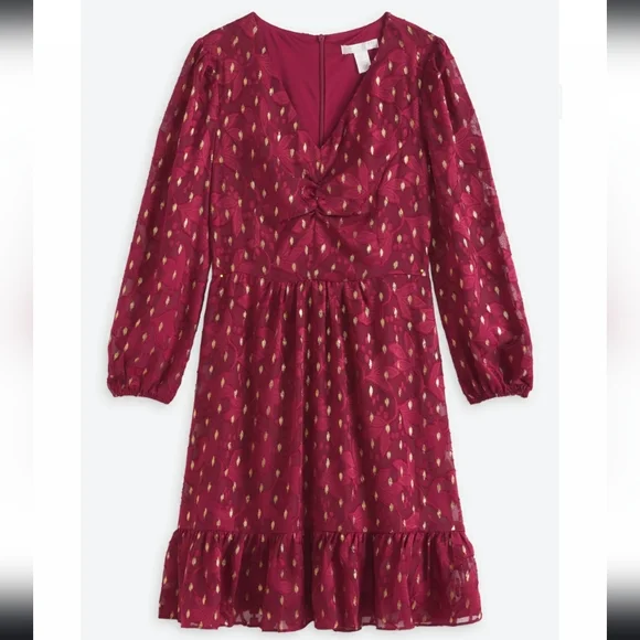 maggy london burgundy dress Floral One Shoulder Ruffle Maternity Dress CREAM / MEDIUM